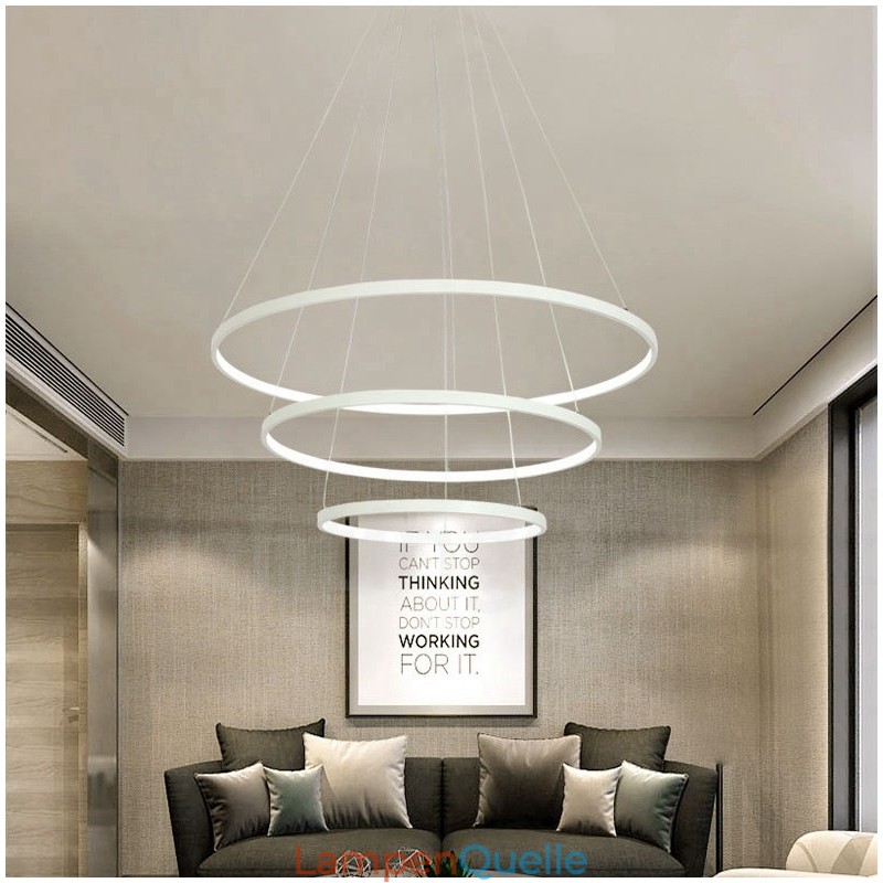 Dimmbare Pendelleuchte mit Fernbedienung Modernes Design Drei Ringe