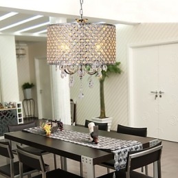 Trommel Kronleuchter Kristall Moderne 4 Lichter Pendelleuchte