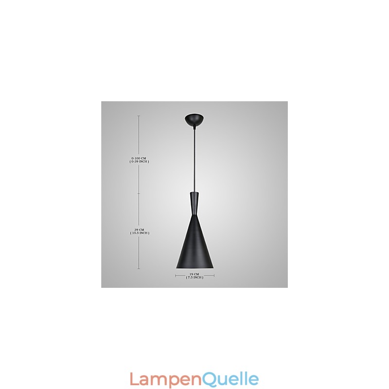 Pendelleuchte Retro Vintage Tom Dixon Design Schwarz Weiß C Typ Cafe Pendelleuchten
