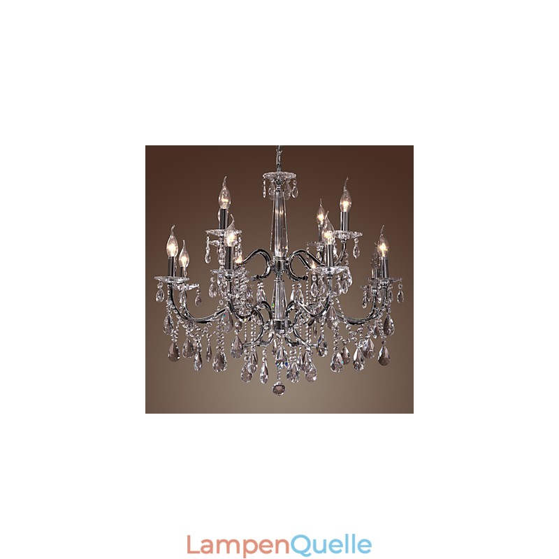 Kronleuchter Kristall Modern 2 Ebenen Wohnzimmer 12 Lichter