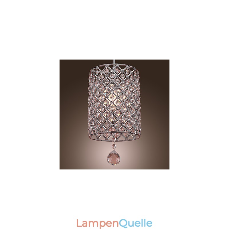 Kristalltropfen-Pendelleuchte im Zylinderstil
