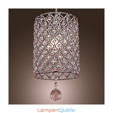 Kristalltropfen-Pendelleuchte im Zylinderstil