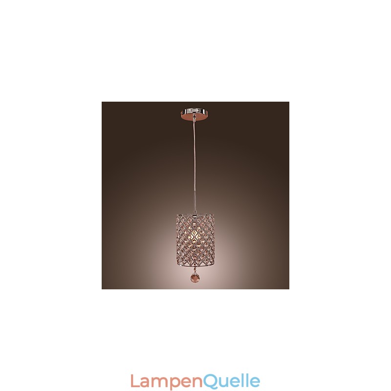Kristalltropfen-Pendelleuchte im Zylinderstil