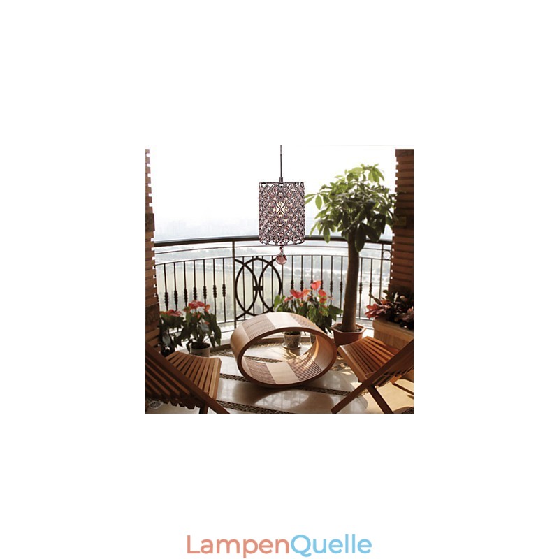 Kristalltropfen-Pendelleuchte im Zylinderstil