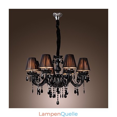 Kronleuchter Luxus Modern Schwarz Kristall Wohnzimmer 8 Lichter Kronleuchter Luxus Modern Schwarz Kristall Wohnzimmer 8 Lichter