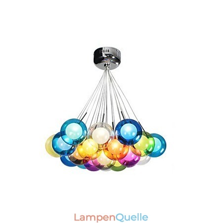 Moderne Bubble Globe Pendelleuchte aus farbigem Glas mit 19 Lichtern Moderne Bubble Globe Pendelleuchte aus farbigem Glas mit 19 Lichtern