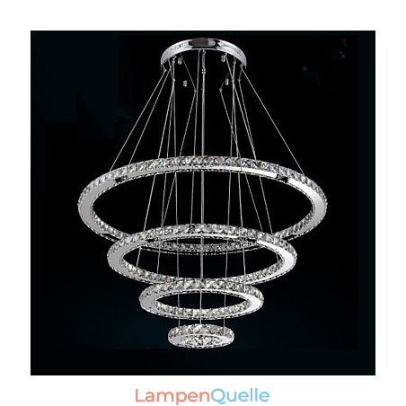 Moderne Pendelleuchte aus klarem Kristall, Deckenleuchter, Lampe mit D100CM + D80CM + D60CM + D40CM Moderne Pendelleuchte aus klarem Kristall, Deckenleuchter, Lampe mit D100CM + D80CM + D60CM + D40CM
