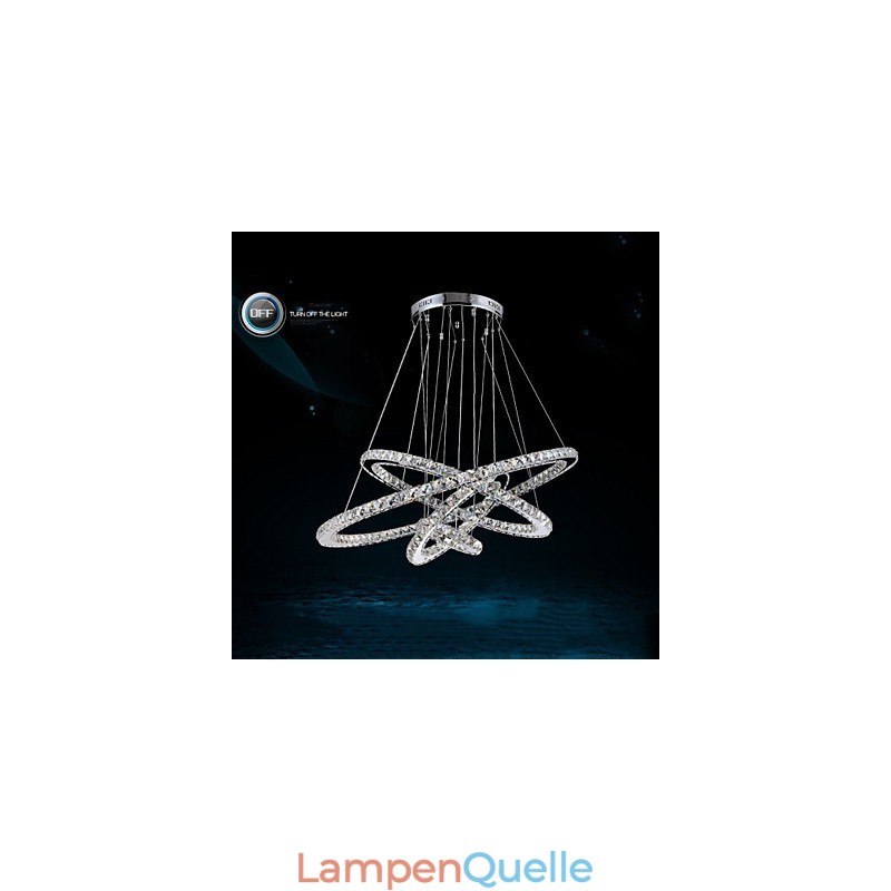 Moderne Pendelleuchte aus klarem Kristall, Deckenleuchter, Lampe mit D100CM + D80CM + D60CM + D40CM