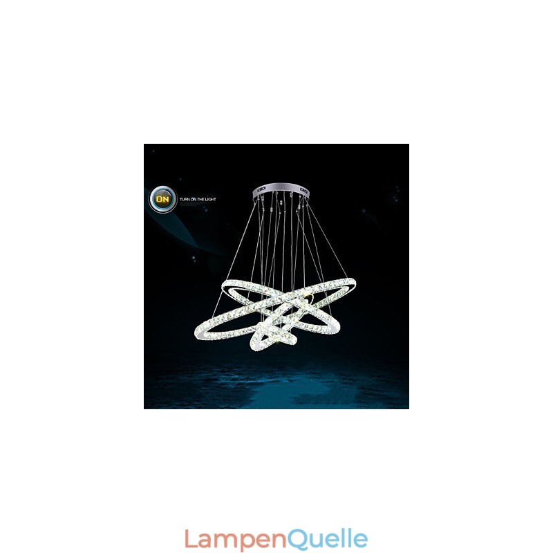 Moderne Pendelleuchte aus klarem Kristall, Deckenleuchter, Lampe mit D100CM + D80CM + D60CM + D40CM