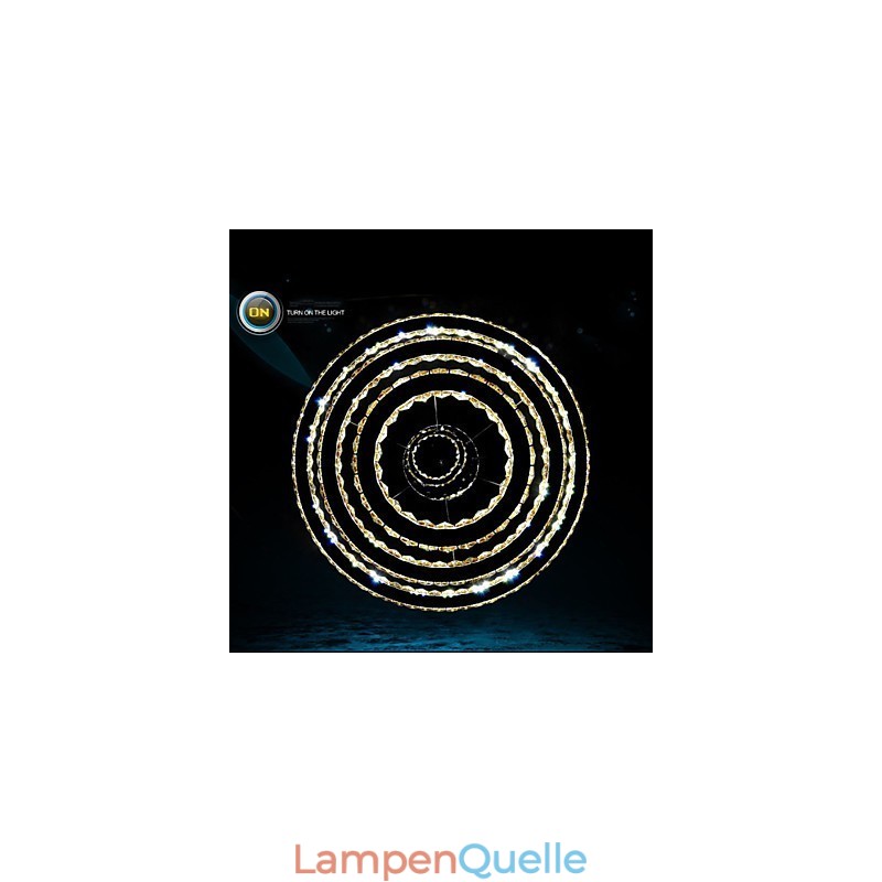 Moderne Pendelleuchte aus klarem Kristall, Deckenleuchter, Lampe mit D100CM + D80CM + D60CM + D40CM