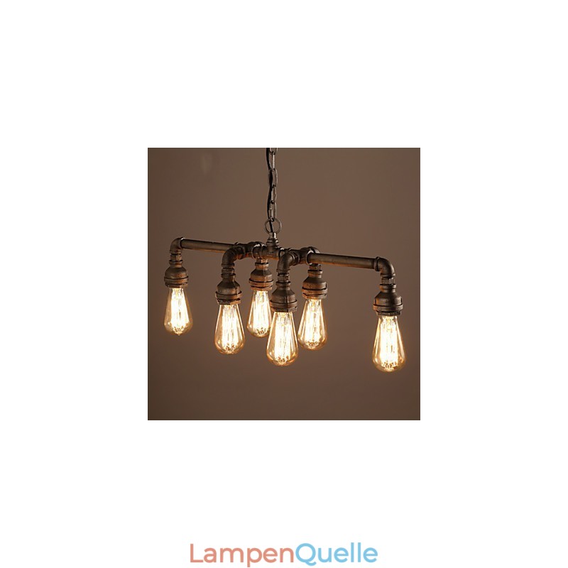 Edison Retro Loft Stil Vintage Industrielle Anhänger Licht Metall Wasser Rohr Leuchte Lampara Colgantes