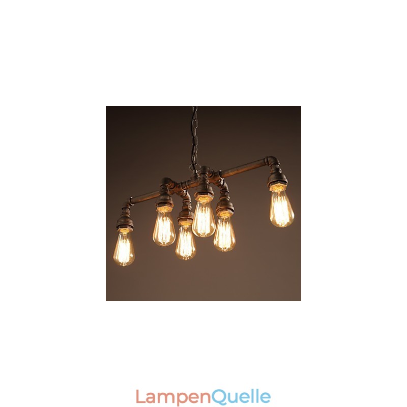 Edison Retro Loft Stil Vintage Industrielle Anhänger Licht Metall Wasser Rohr Leuchte Lampara Colgantes