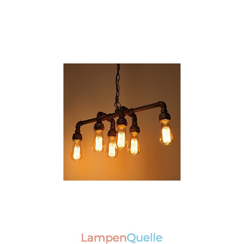 Edison Retro Loft Stil Vintage Industrielle Anhänger Licht Metall Wasser Rohr Leuchte Lampara Colgantes