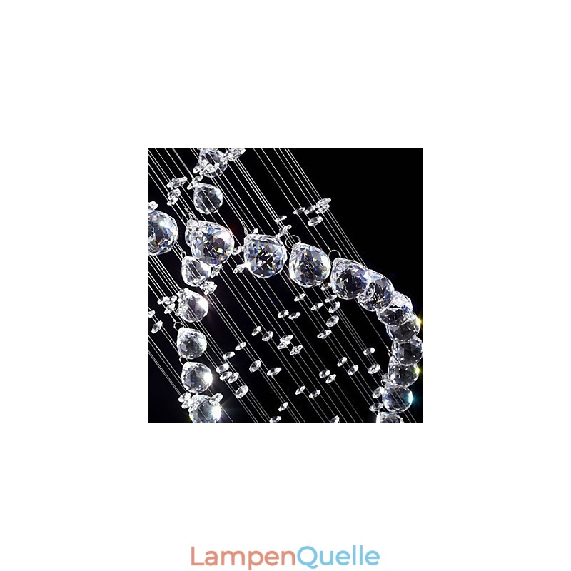 Deckenkristall-Pendelleuchten 13 Lichter Moderne silberne Canpoy Transparente K9-Kristallleuchten