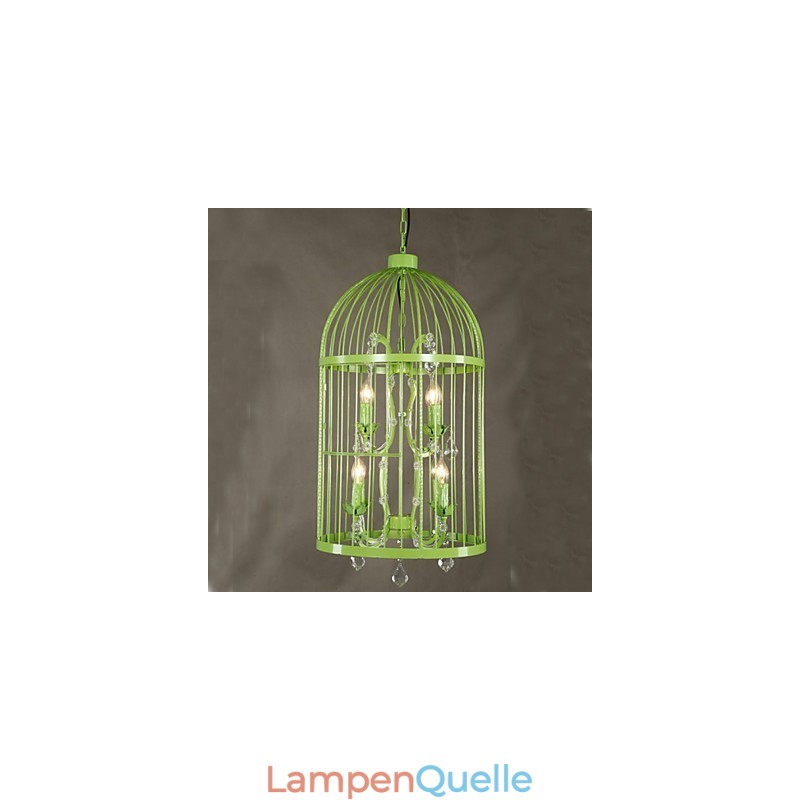 Vintage Eisenkäfig Treppenhaus Lampe Kronleuchter Kristall A