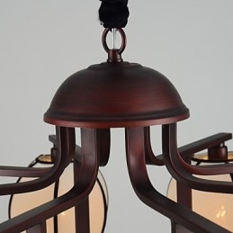 Rustikaler Kronleuchter im Vintage-Mini-Stil aus galvanisiertem Metall der Lodge