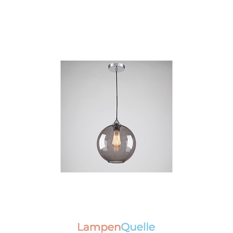 Moderne Glas-Pendelleuchte im runden rauchgrauen Blasen-Design