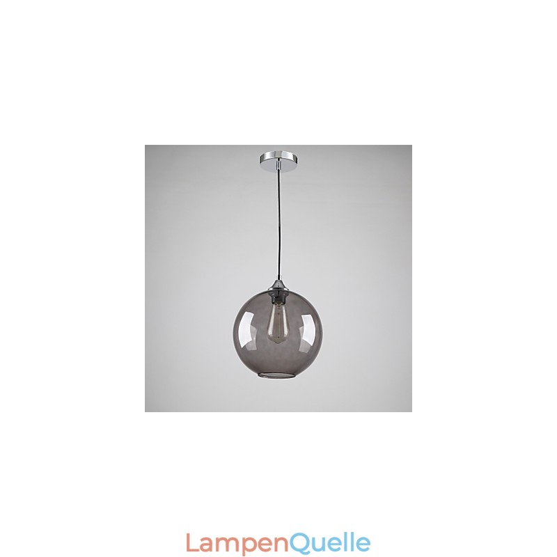 Moderne Glas-Pendelleuchte im runden rauchgrauen Blasen-Design