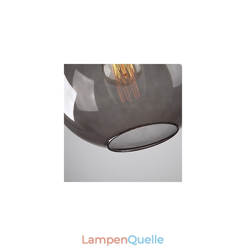 Moderne Glas-Pendelleuchte im runden rauchgrauen Blasen-Design