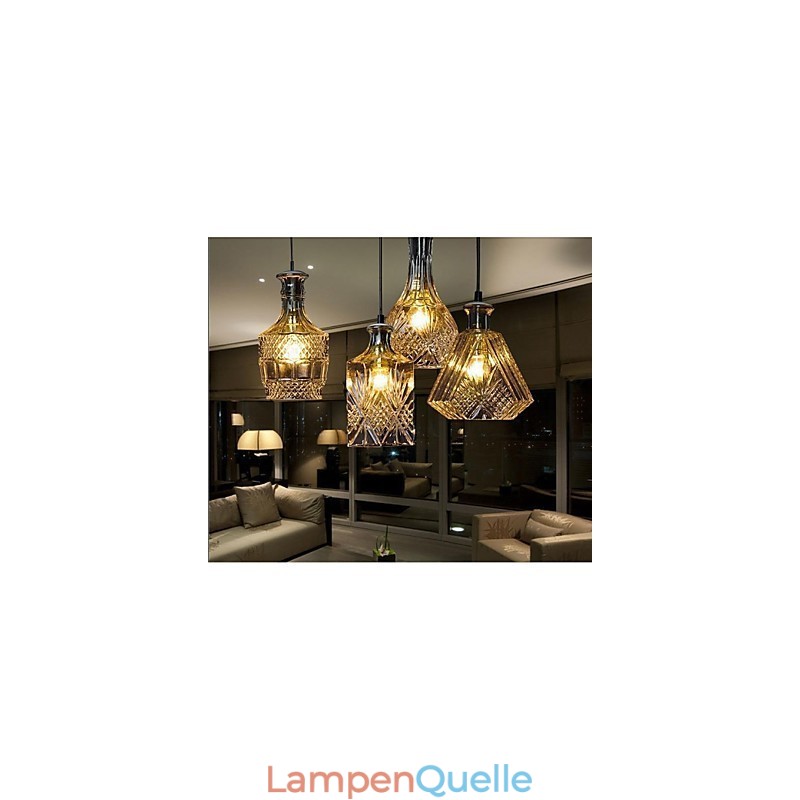 Kristallglaslampe 4 Lichter Schatten Minimalistische Flaschenlichter