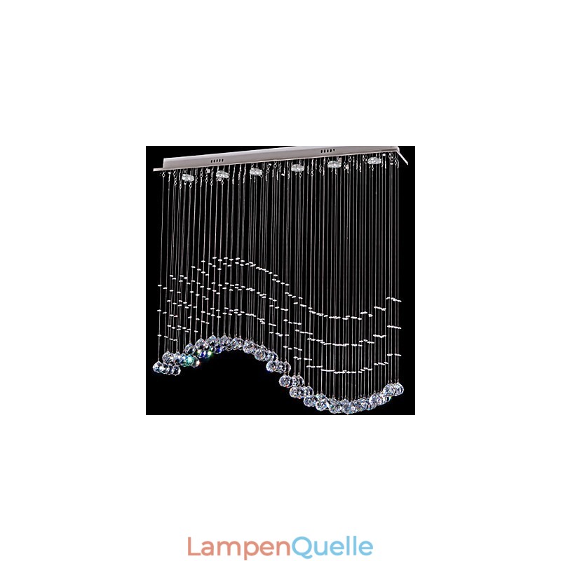Pendelleuchte 6 Lichter Moderne Silber Canpoy Transparent Crystal Waves Deckenleuchten
