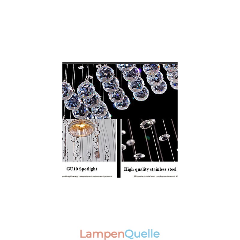 Pendelleuchte 6 Lichter Moderne Silber Canpoy Transparent Crystal Waves Deckenleuchten