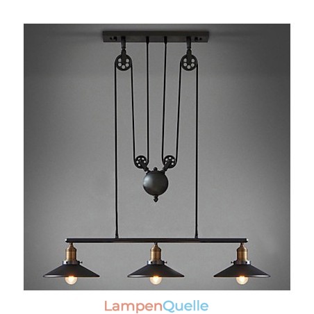 Pendelleuchten Vintage 3 Lichter ST64 Glühbirnen inklusive Up- und Down-System Pendelleuchten Vintage 3 Lichter ST64 Glühbirnen inklusive Up- und Down-System