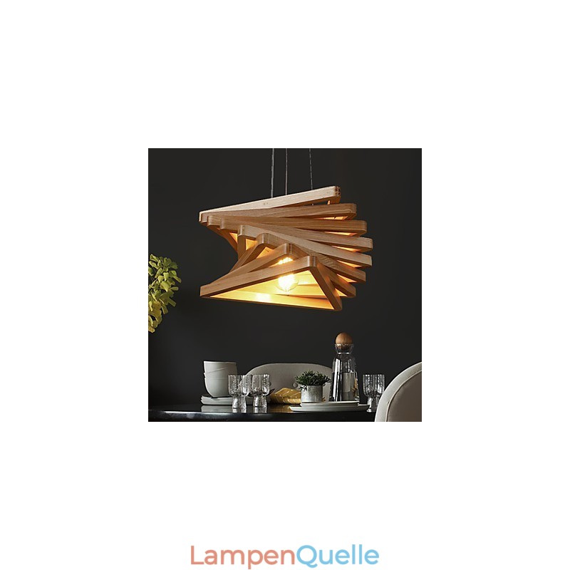 1Traditionelle klassische Landhaus-Mini-Stil Malerei Holz Bambus Pendelleuchte