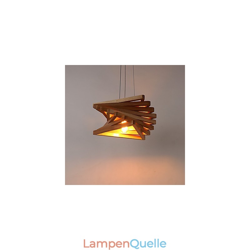1Traditionelle klassische Landhaus-Mini-Stil Malerei Holz Bambus Pendelleuchte