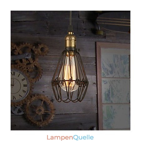 Pendelleuchten Vintage Amerikanischer Landhausstil, der alte Wege schmiedeeiserne kleine Käfig-Droplight wiederherstellt Pendelleuchten Vintage Amerikanischer Landhausstil, der alte Wege schmiedeeiserne kleine Käfig-Droplight wiederherstellt