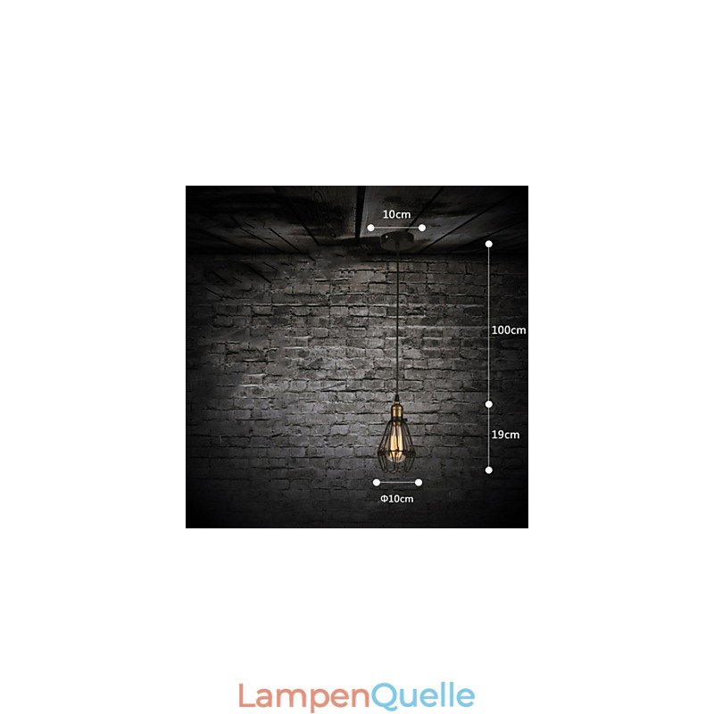 Pendelleuchten Vintage Amerikanischer Landhausstil, der alte Wege schmiedeeiserne kleine Käfig-Droplight wiederherstellt
