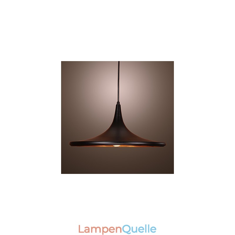 Moderne Pendelleuchte aus Aluminium mit schwarzem Schirm