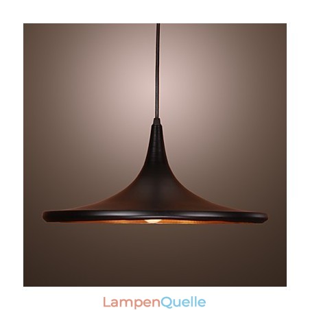 Moderne Pendelleuchte aus Aluminium mit schwarzem Schirm Moderne Pendelleuchte aus Aluminium mit schwarzem Schirm