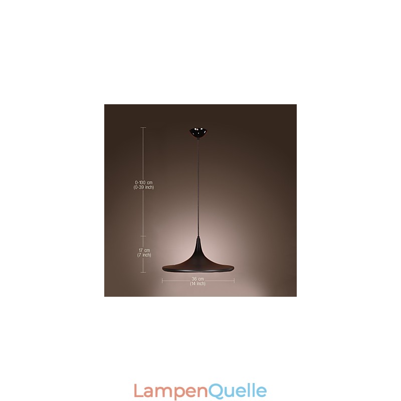 Moderne Pendelleuchte aus Aluminium mit schwarzem Schirm