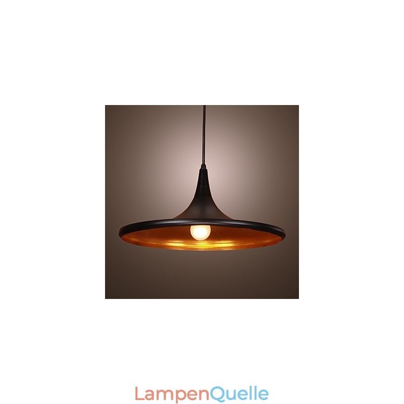 Moderne Pendelleuchte aus Aluminium mit schwarzem Schirm