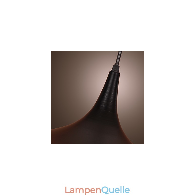 Moderne Pendelleuchte aus Aluminium mit schwarzem Schirm