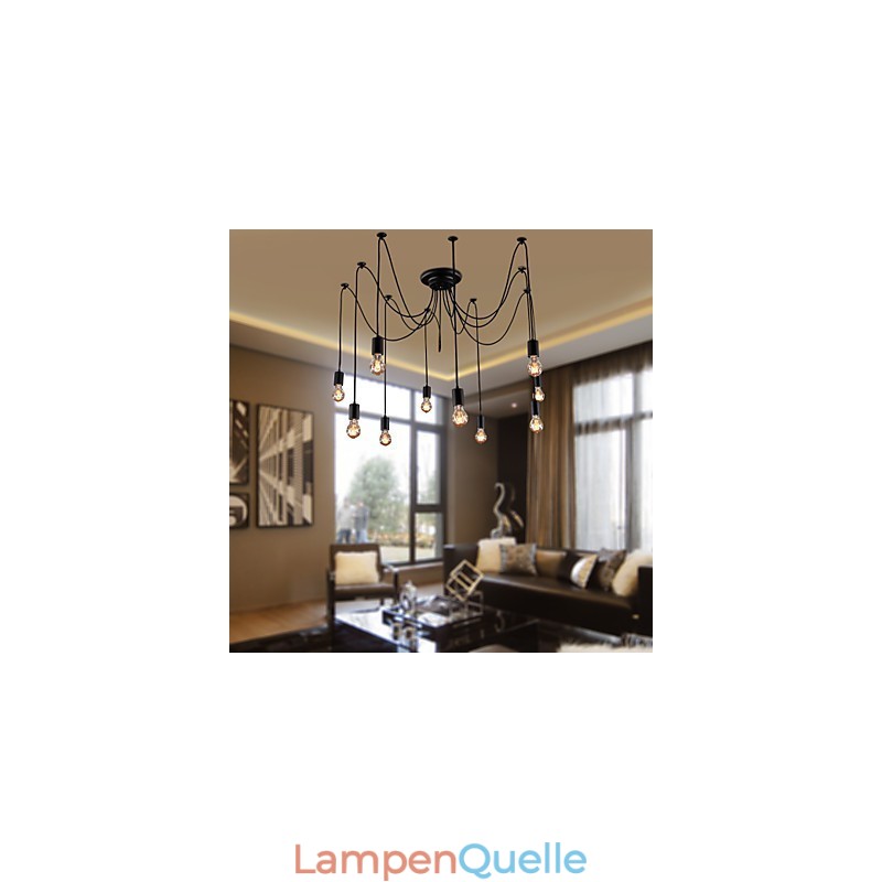 Kronleuchter Vintage Design Glühbirnen inklusive Wohnzimmer 10 Lichter Pendelleuchte