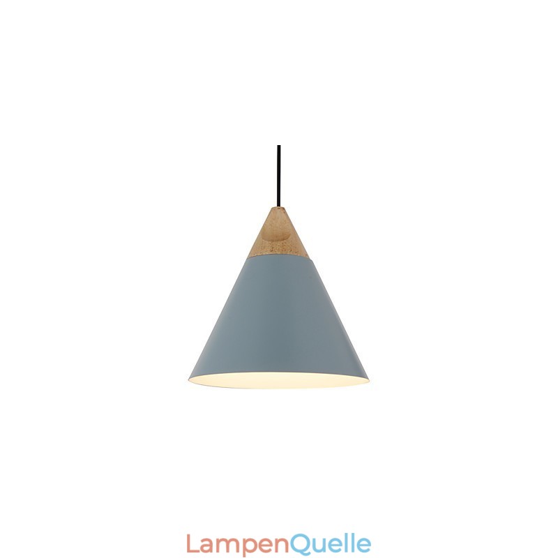 Mini Künstlerische Kegel Pendelleuchte 1 Licht Mordern Simplicity Finish Schwarz Weiß Staubblau Aluminium & Holz Droplight