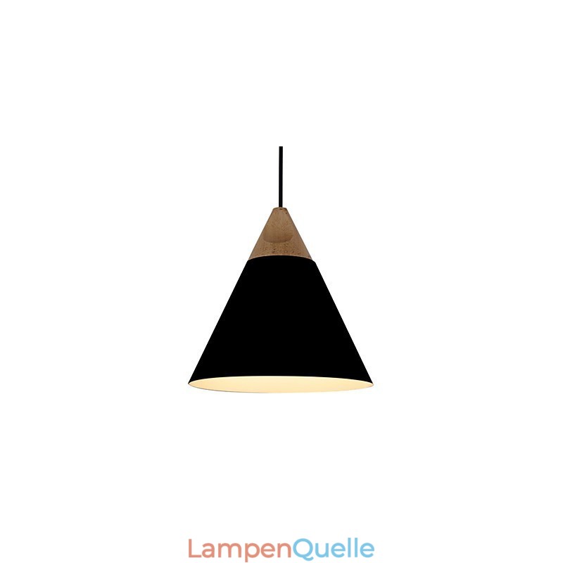 Mini Künstlerische Kegel Pendelleuchte 1 Licht Mordern Simplicity Finish Schwarz Weiß Staubblau Aluminium & Holz Droplight