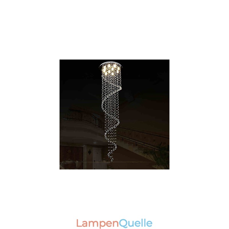 Moderne Kristall Pendelleuchte Kronleuchter Beleuchtung Lampen Leuchten mit Einzelner Spirale D70CM H250CM