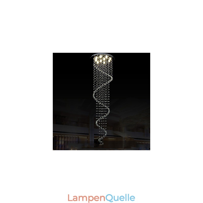 Moderne Kristall Pendelleuchte Kronleuchter Beleuchtung Lampen Leuchten mit Einzelner Spirale D70CM H250CM
