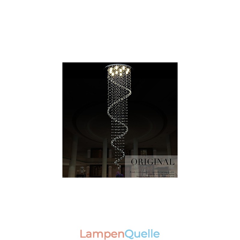 Moderne Kristall Pendelleuchte Kronleuchter Beleuchtung Lampen Leuchten mit Einzelner Spirale D70CM H250CM
