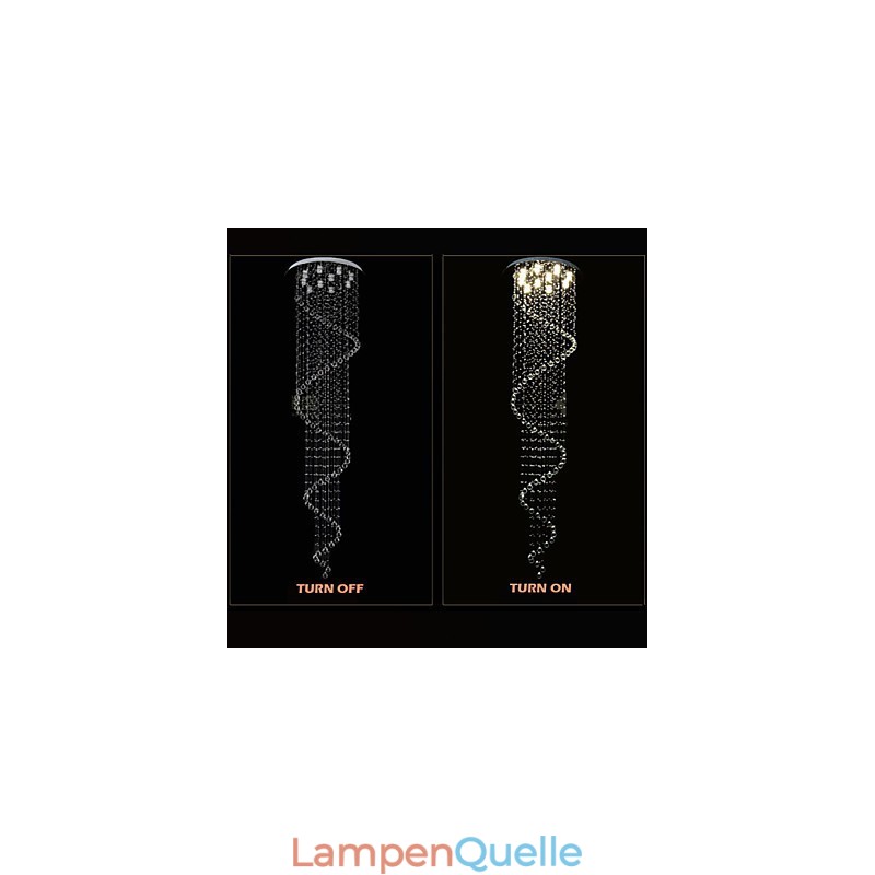 Moderne Kristall Pendelleuchte Kronleuchter Beleuchtung Lampen Leuchten mit Einzelner Spirale D70CM H250CM