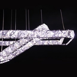 Moderne zeitgenössische Kristall-Metall-Pendelleuchte