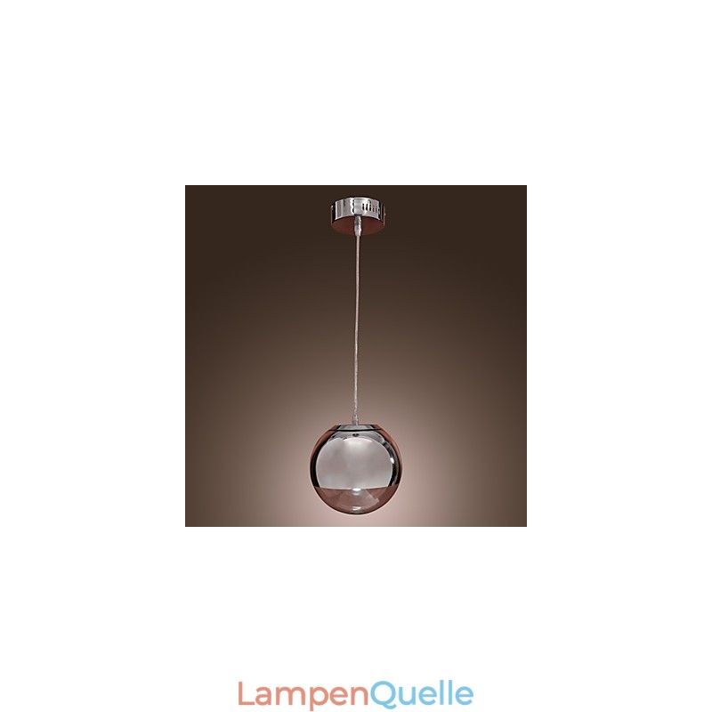 Moderne Pendelleuchte im Globe-Mini-Stil aus verchromtem Metall