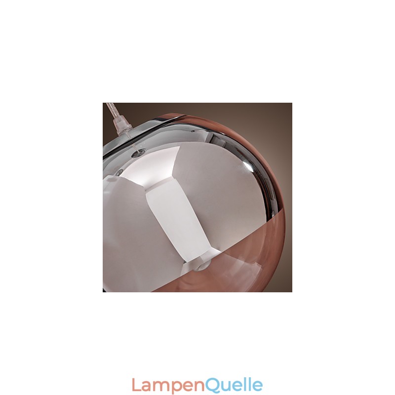 Moderne Pendelleuchte im Globe-Mini-Stil aus verchromtem Metall