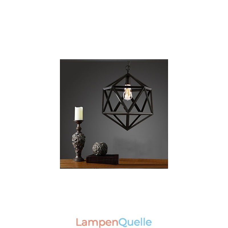 Retro Industrielle Lampe Droplight Hexaeder künstlerische Originalität Schmiedeeisen Pendelleuchte