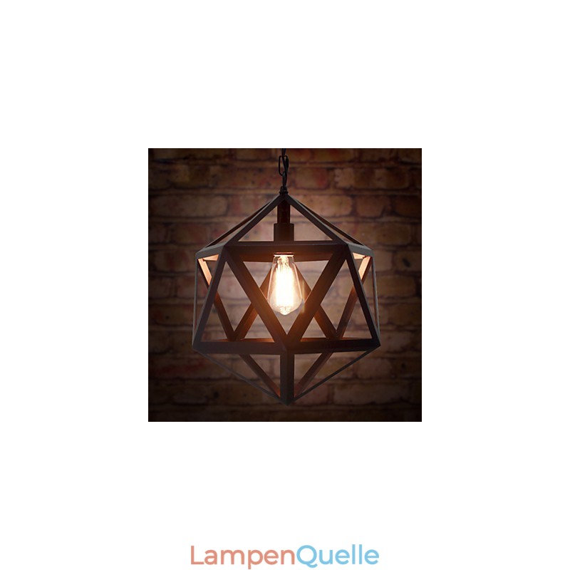 Retro Industrielle Lampe Droplight Hexaeder künstlerische Originalität Schmiedeeisen Pendelleuchte