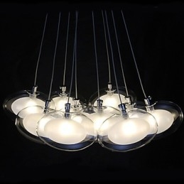 Moderne zeitgenössische Pendelleuchte aus Chrommetall