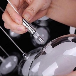 Moderne zeitgenössische Pendelleuchte aus Chrommetall